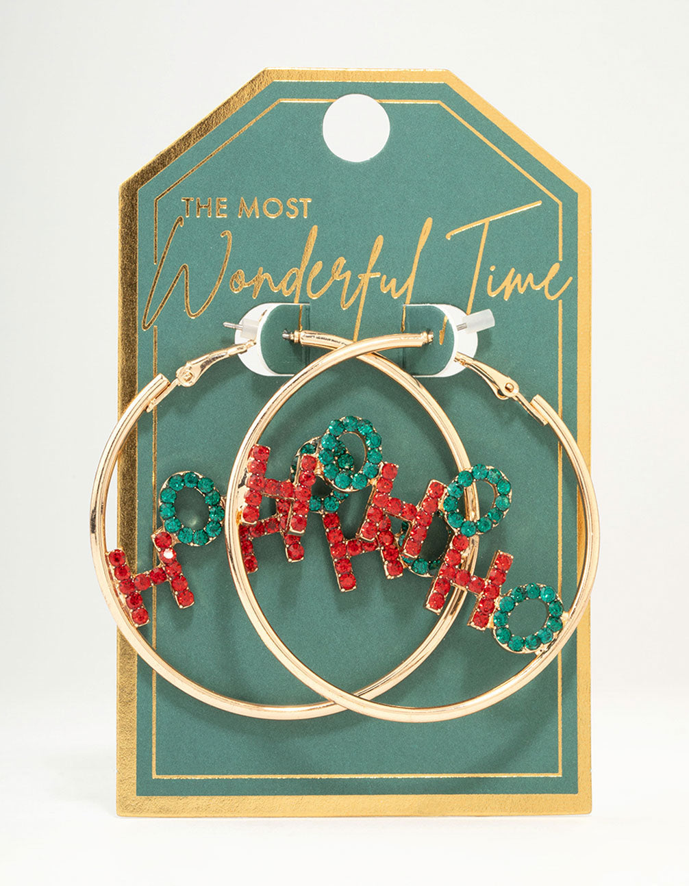 Gold Ho Ho Ho Ho Hoop Earrings