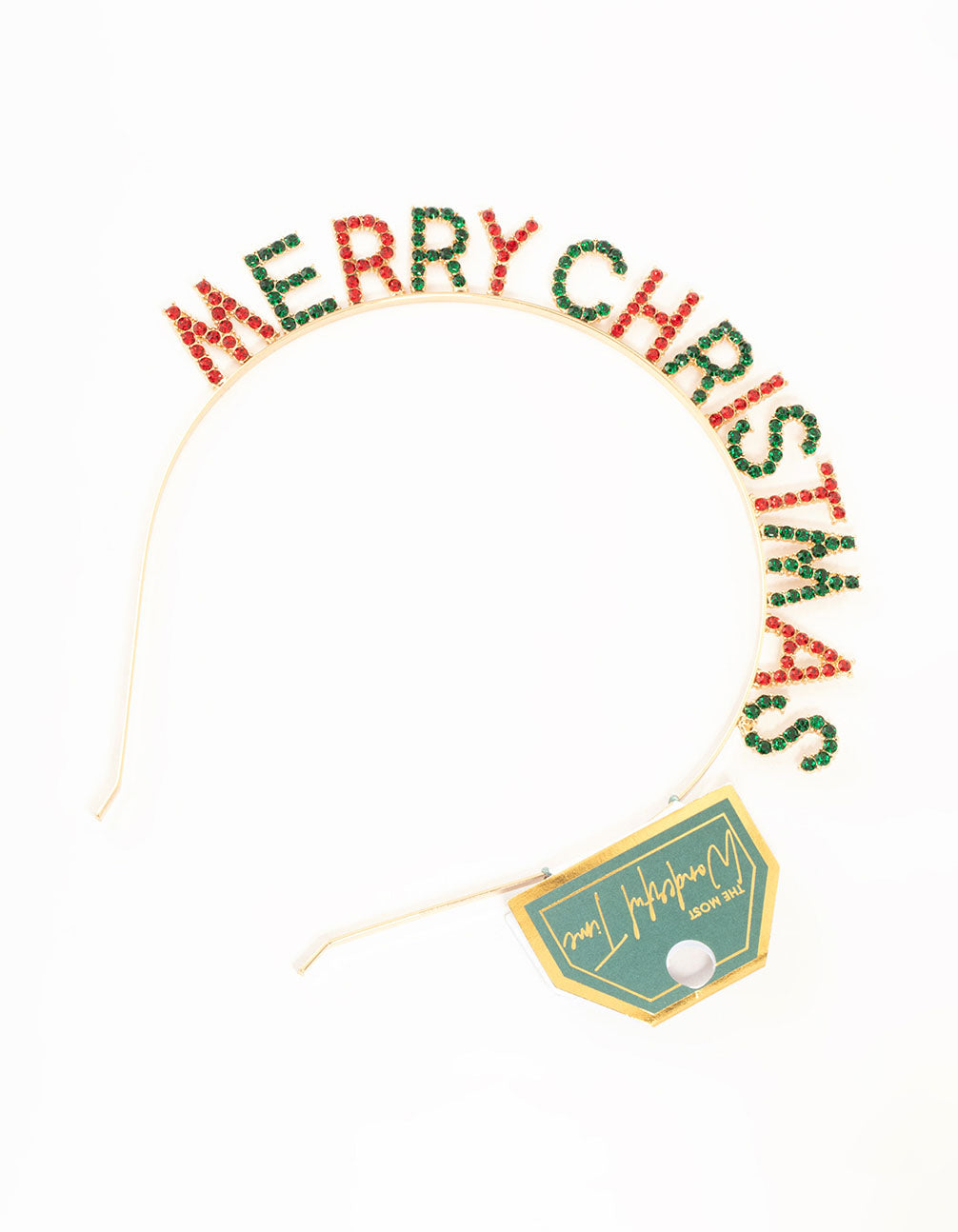 Multicoloured Diamante Merry Christmas Head Band
