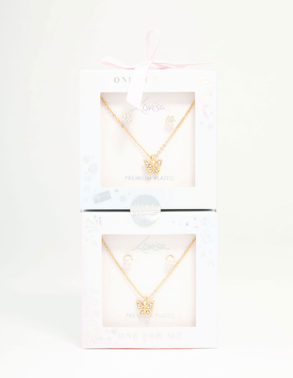 Kids Diamante Butterfly Jewellery Set