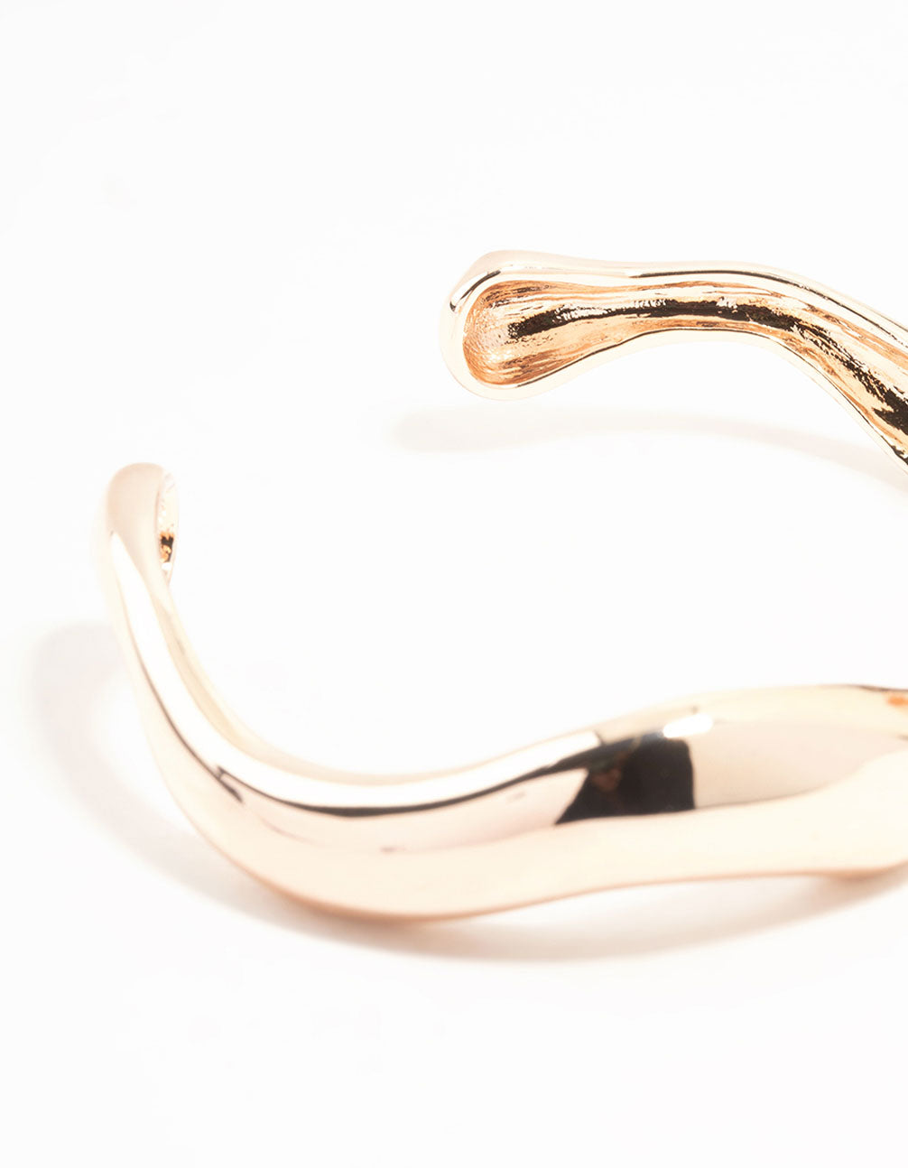 Rose Gold Plated Organic Wave Wrist Cuff