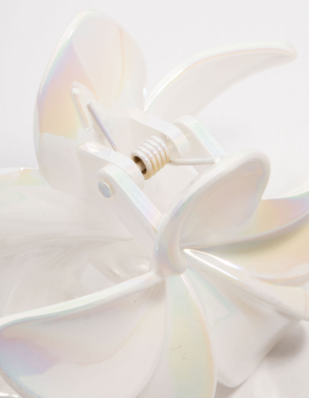 White Frangipani Claw Clip