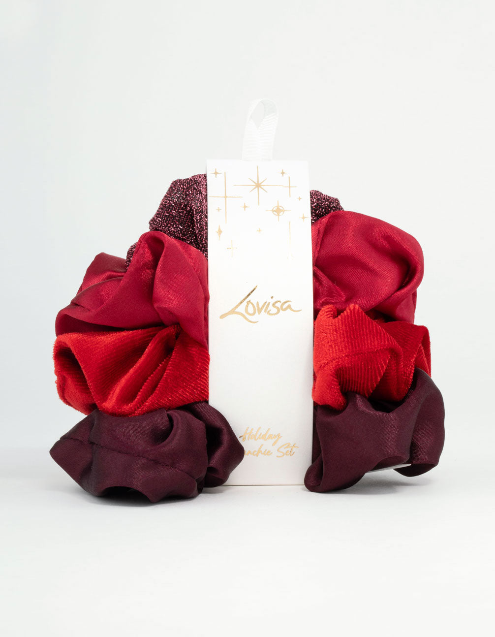 Red & Burgundy Scrunchies 4-Pack