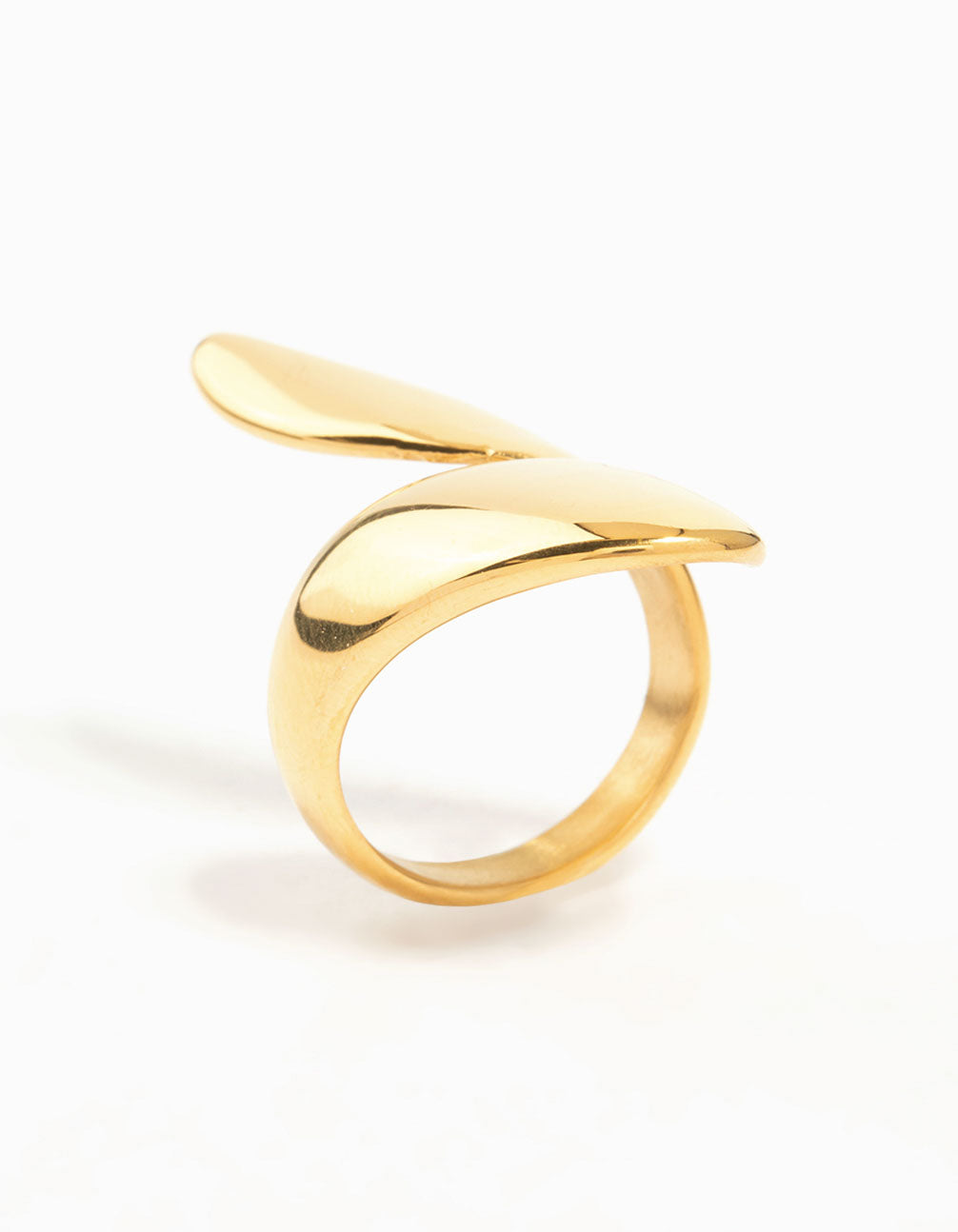 Waterproof Gold Plated Stainless Steel Elongated WrappedRing