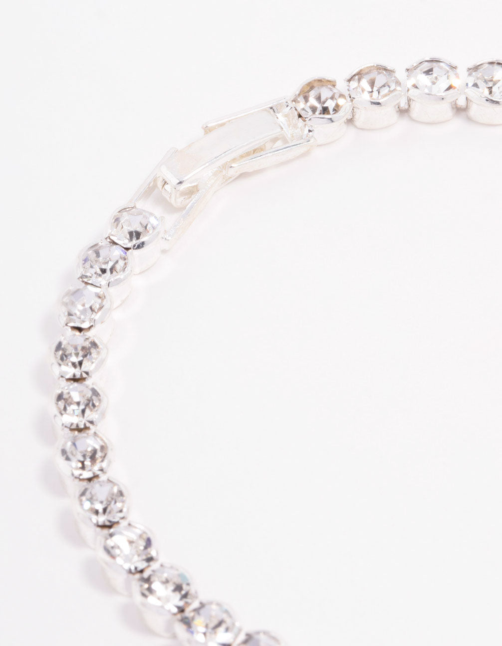 Silver Round Czech Bohemia Crystal Cupchain Clasp Bracelet
