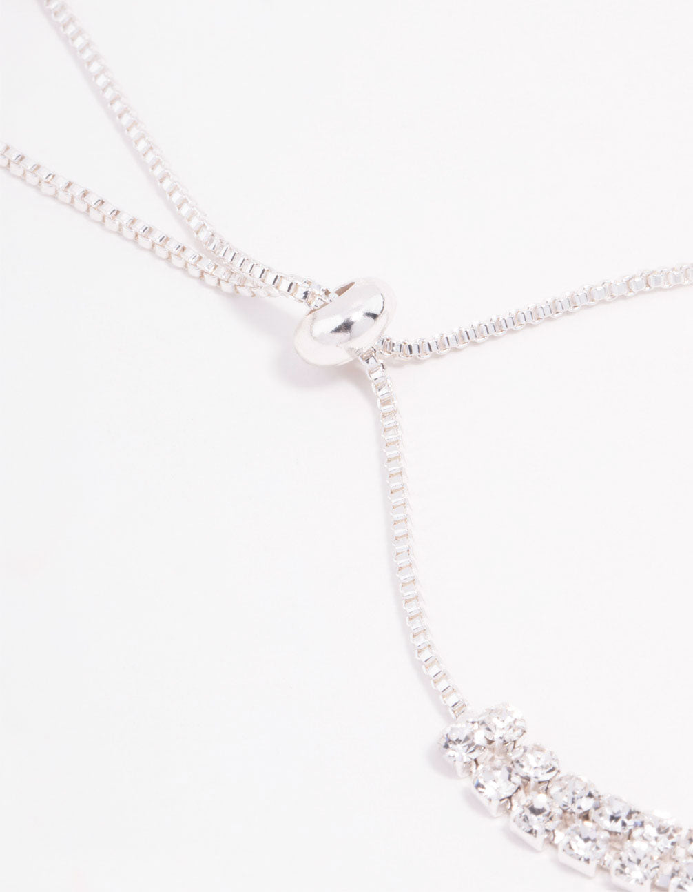 Silver Czech Bohemia Crystal Cup Chain Toggle Bracelet