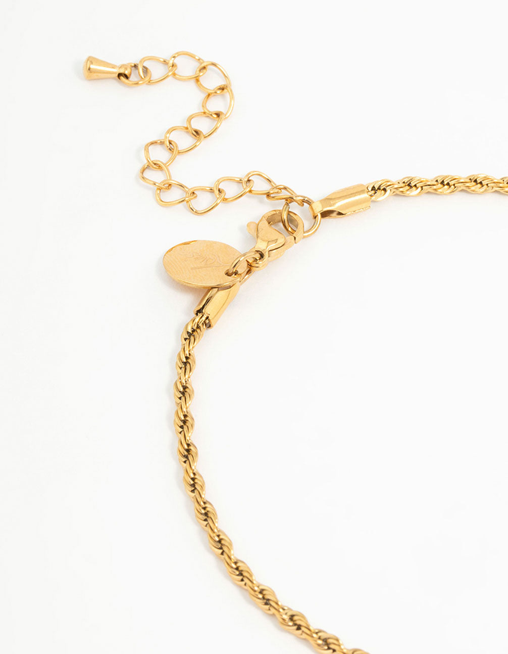 Waterproof Gold Plated Stainless Steel Rope & Chain Anklets 2-Pack