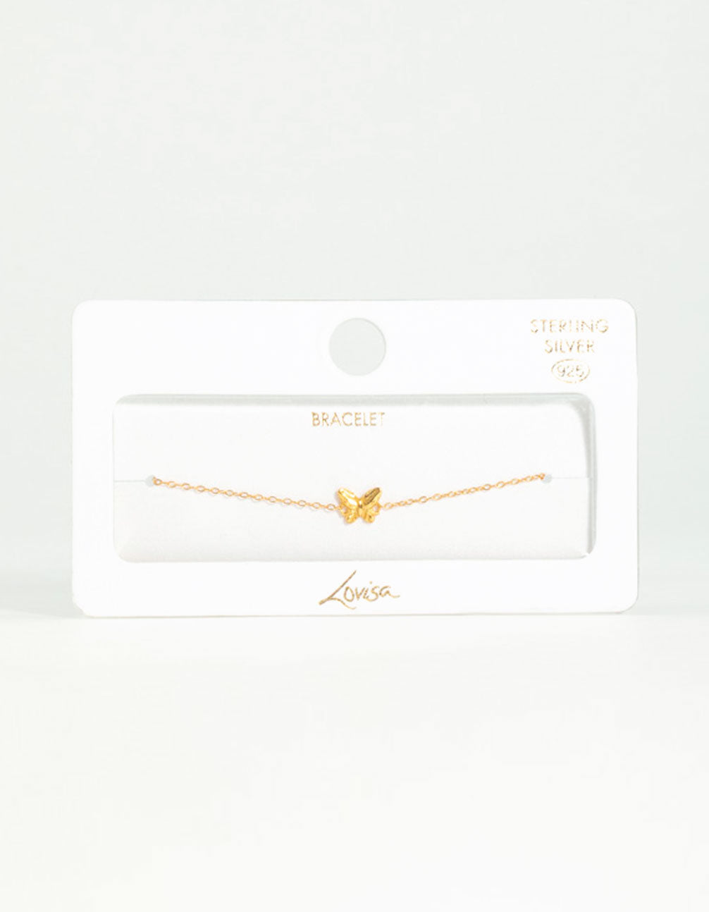Gold Plated Sterling Silver Butterfly Bracelet
