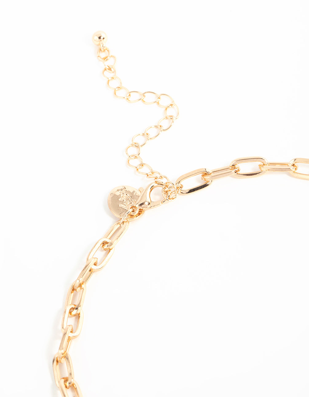 Gold Four Leaf Clover & Horseshoe Charm Necklace