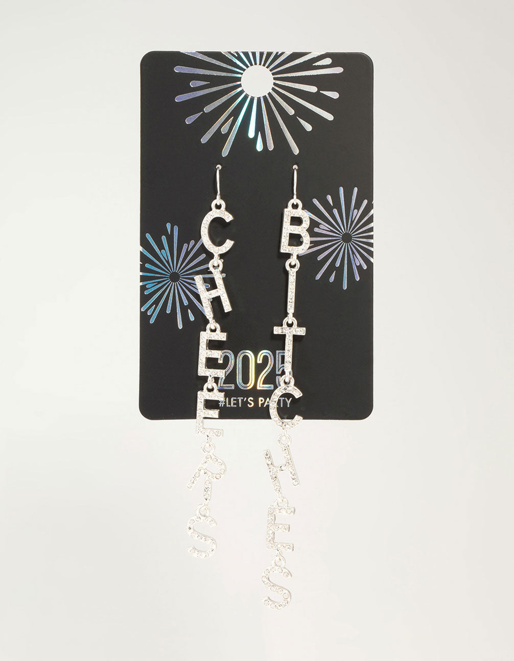 Silver Cheers B*tches Drop Earrings