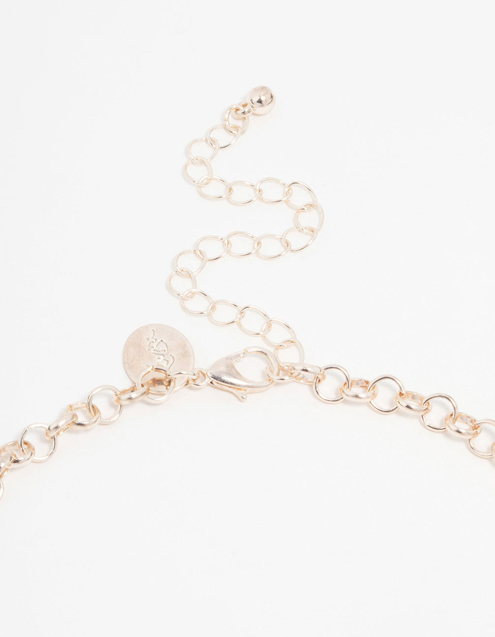 Rose Gold Flower & Leaf Charm Short Necklace
