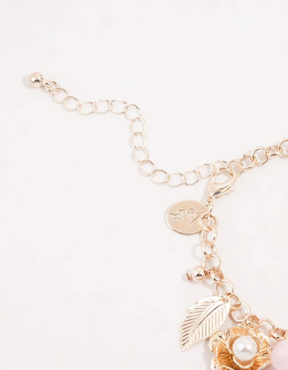 Rose Gold Dragonfly & Flower Charm Bracelet