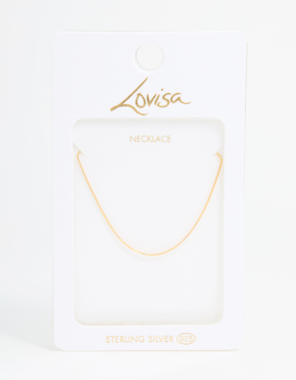 Gold Plated Sterling Silver Box Link Adjustable Necklace