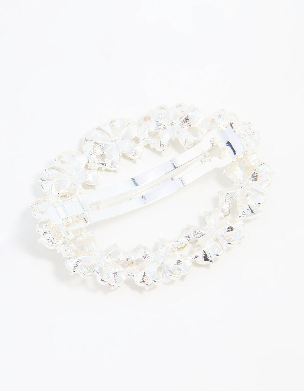 Silver Diamante Butterfly Wreath Hair Clip