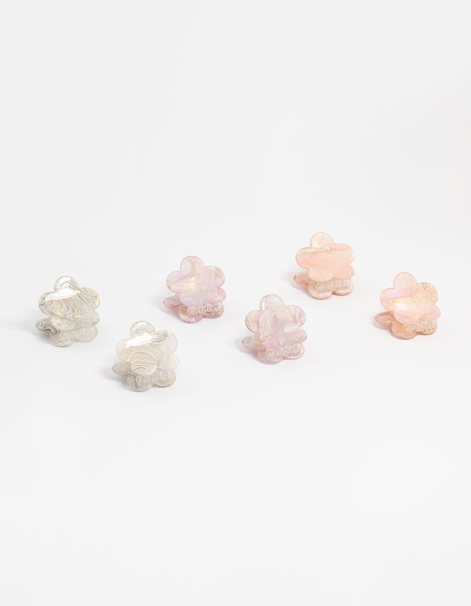Acrylic Mini Daisy Claw Clips 6-Pack