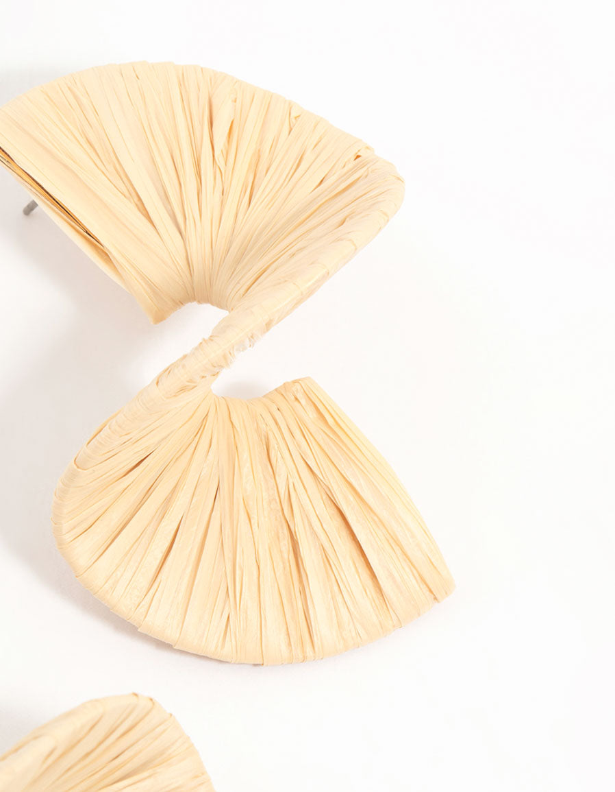 Paper Raffia Twisted Stud Earrings