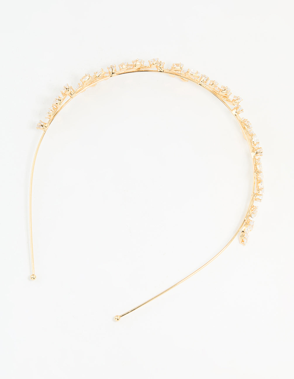 Gold Cubic Zirconia Marquise & Round Leaf Headband