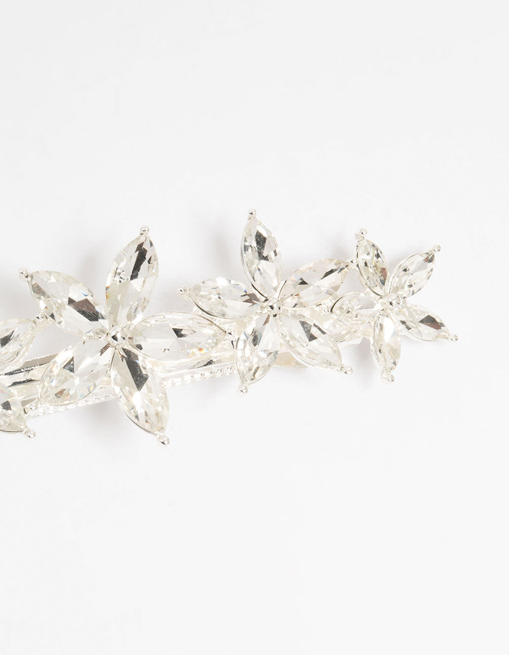 Silver Diamante Graduating Flower Hair Clip