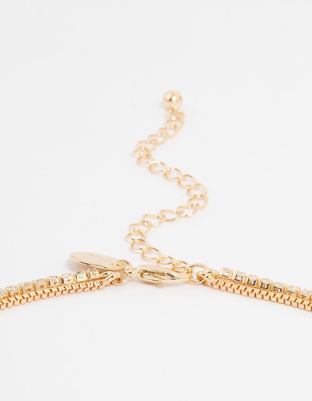 Gold Cubic Zirconia Earrings & Layered Necklace Set