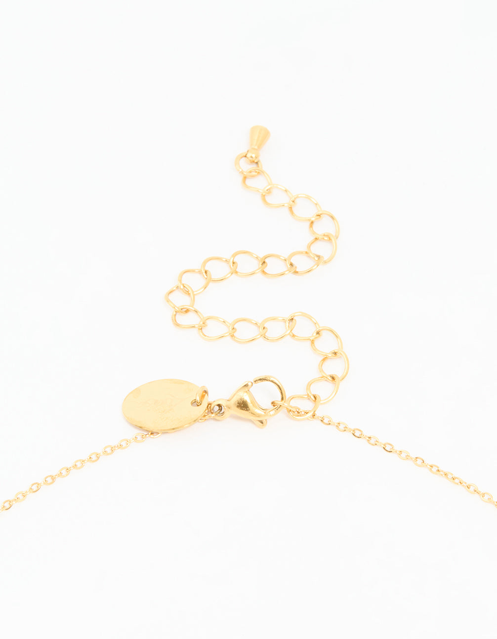 Waterproof Gold Plated Quilted Heart Pendant T & O Necklace