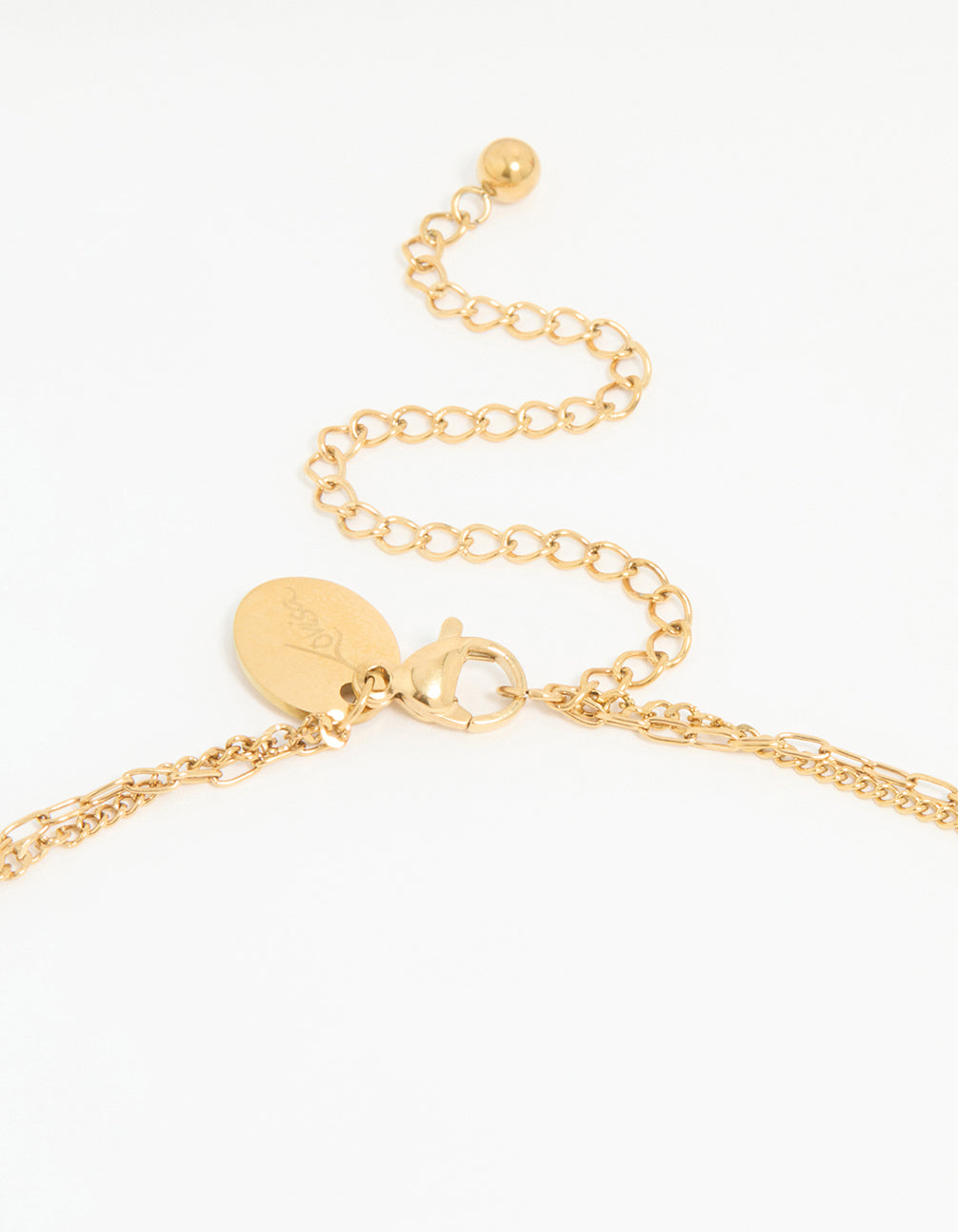 Waterproof Gold Plated Stainless Steel Pearl & Coin Layered Necklace