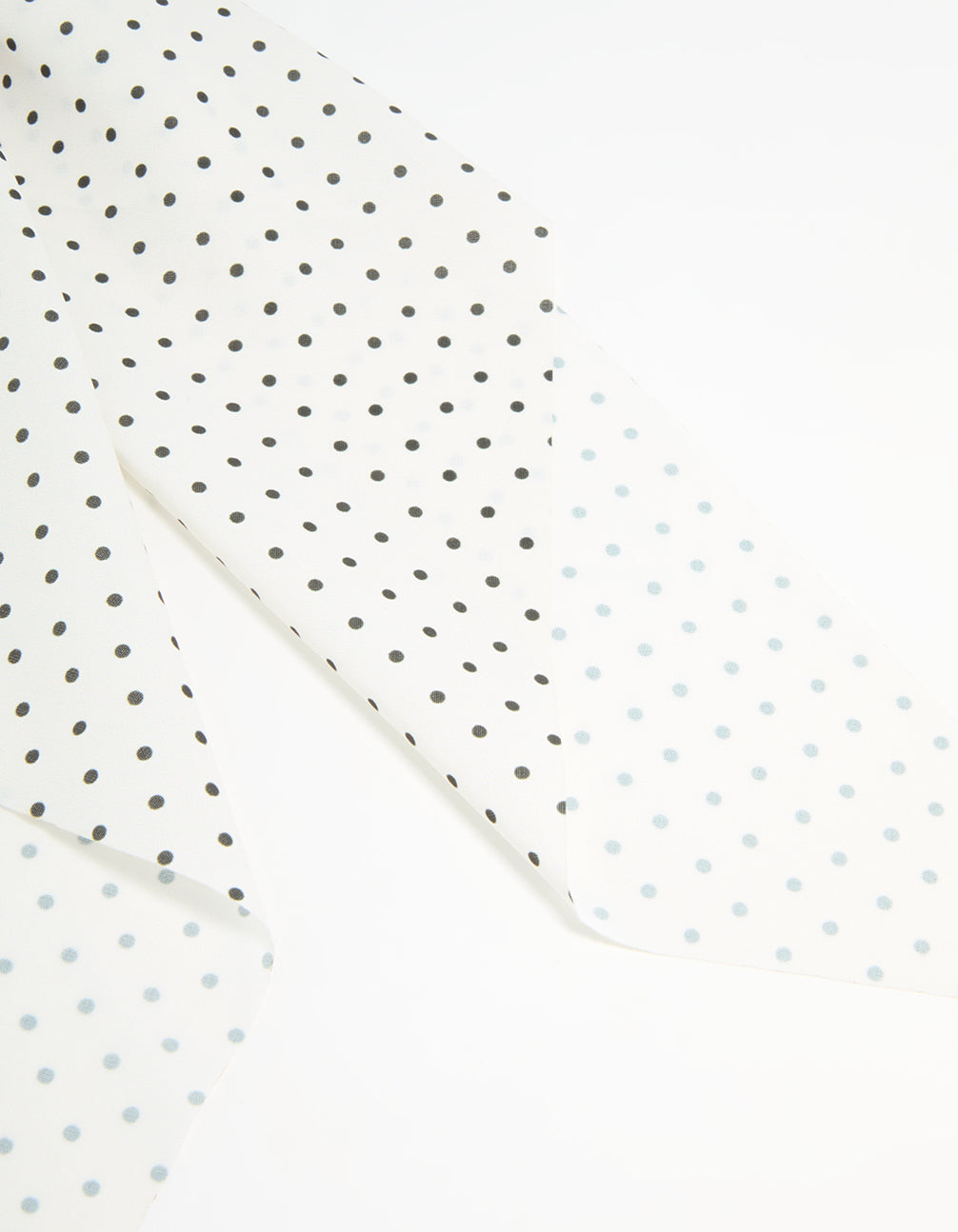 White Dotted Satin Fabric Bow Hair Clip