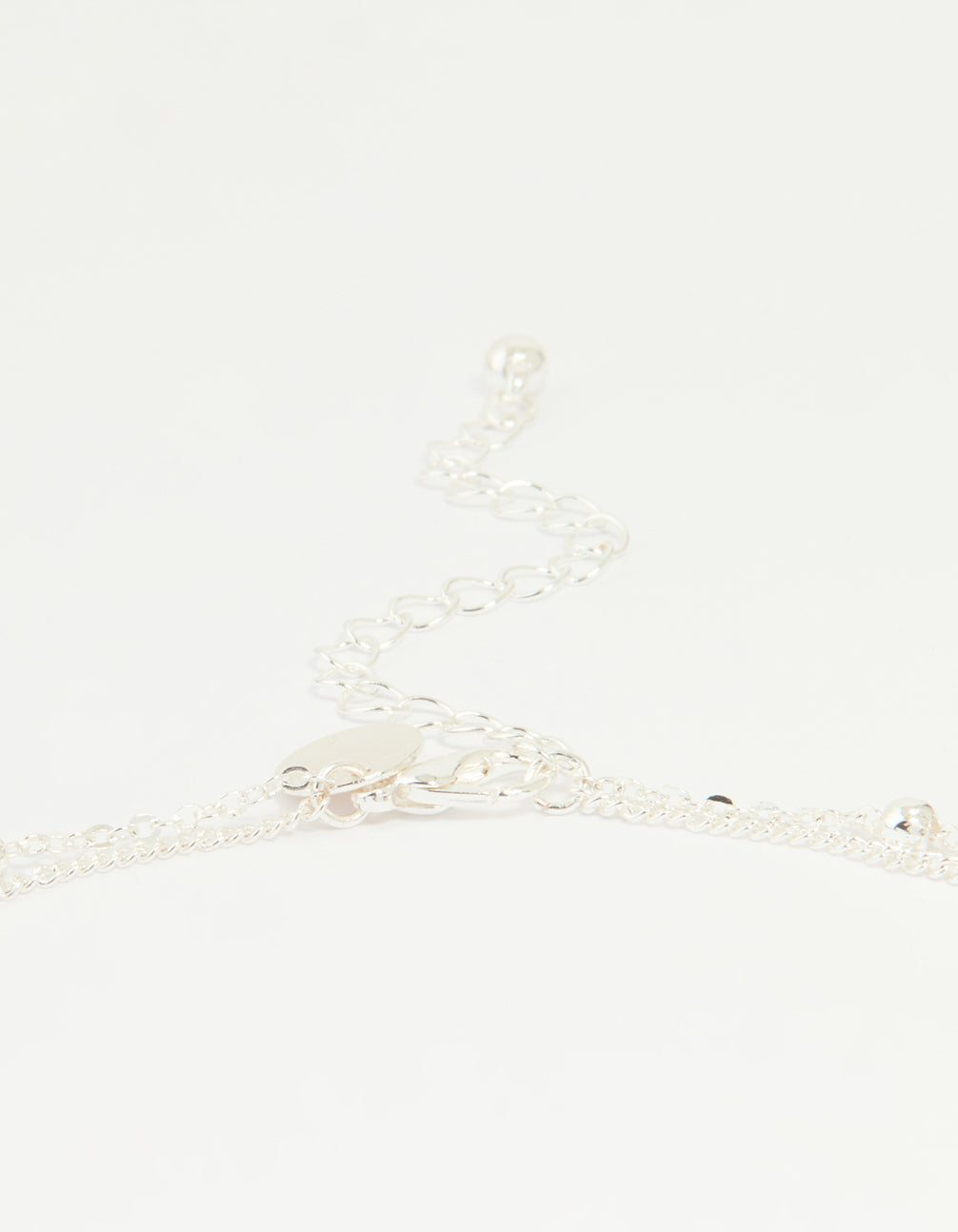 Silver Plated Cubic Zirconia & Bubble Letter B Layered Necklace