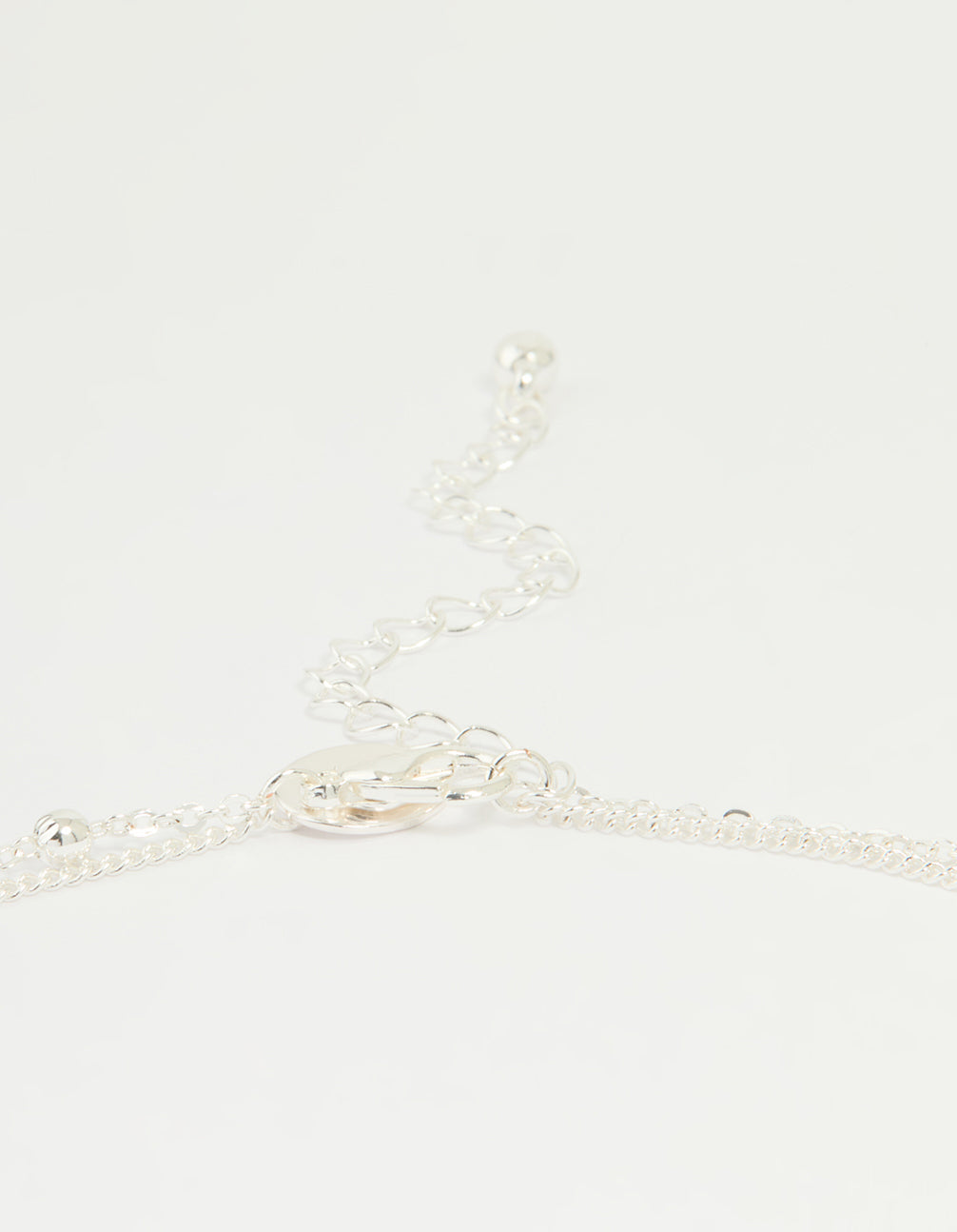 Silver Plated Cubic Zirconia & Bubble Letter J Layered Necklace