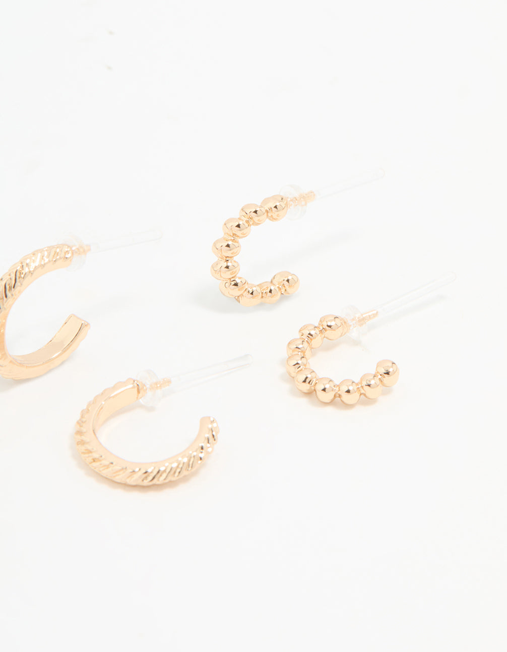 Gold Thin Hoop Earrings 3-Pack
