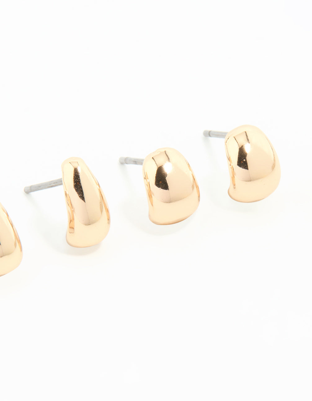 Gold Mini Stud & Hoop Earrings 3-Pack