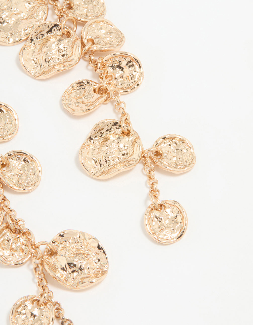 Gold Molten Circle Drop Earrings