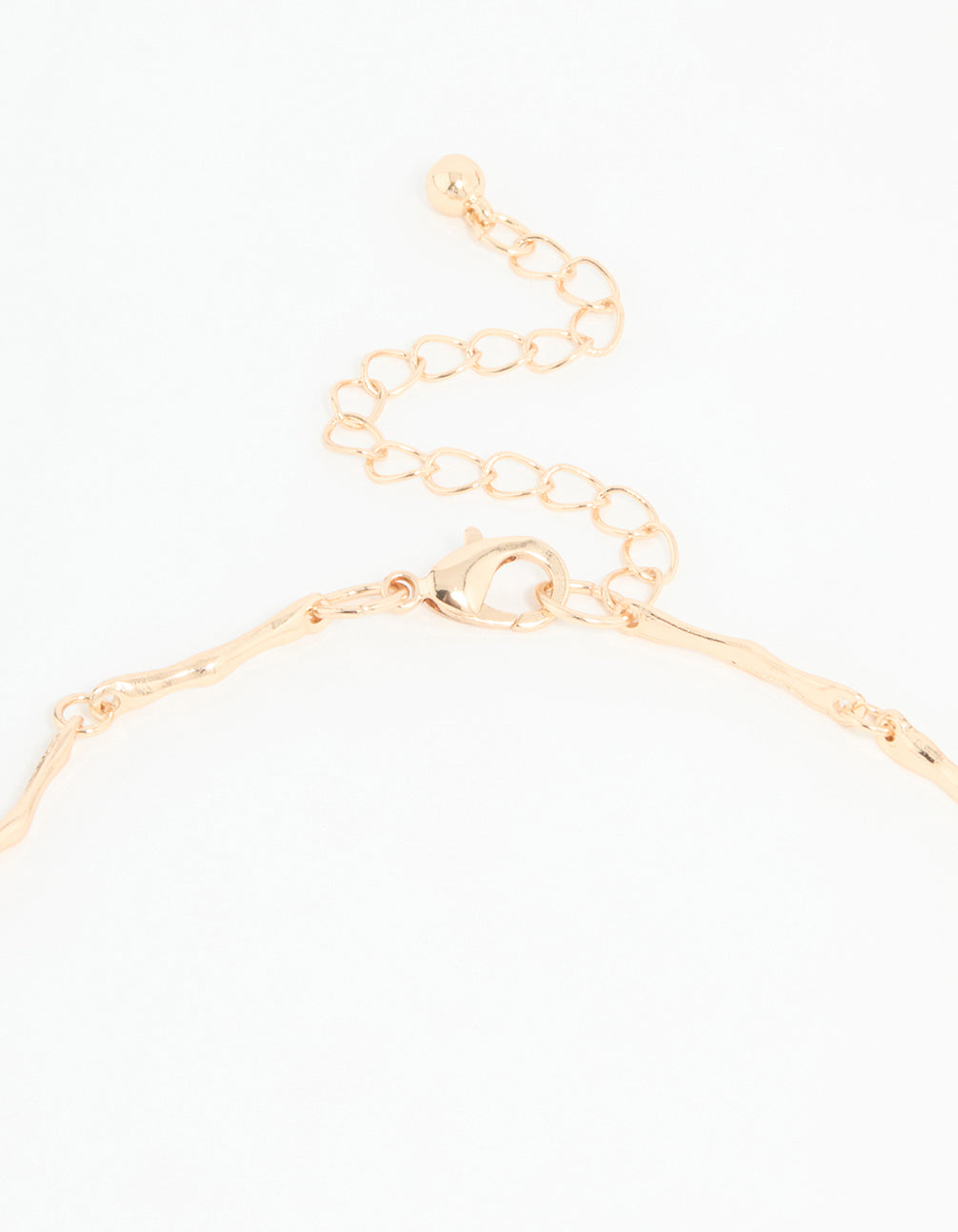 Gold Molten Circle Charm Necklace