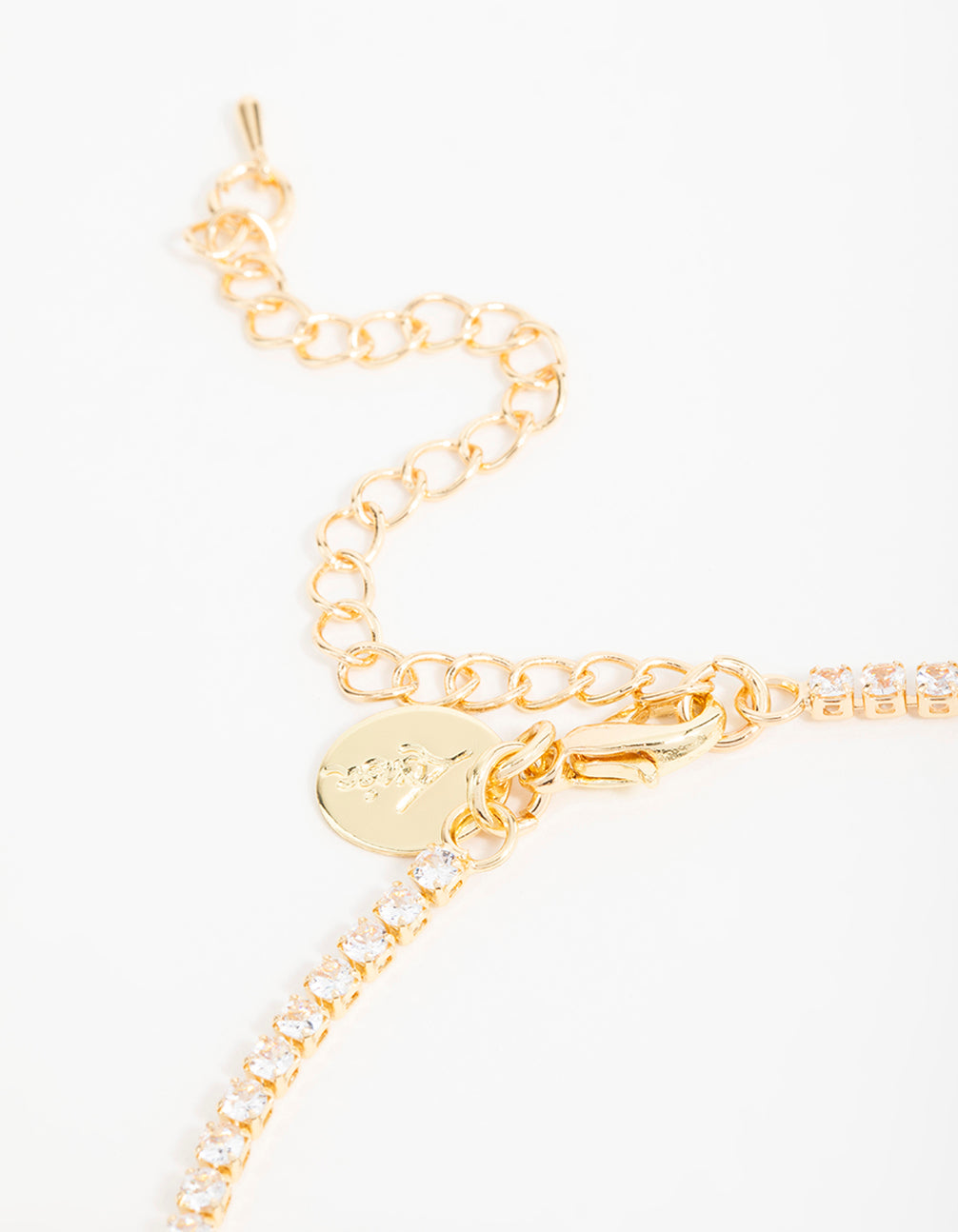 Gold Blue Cubic Zirconia Drop Necklace & Earrings Set