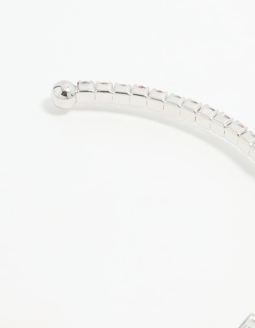 Silver Cubic Zirconia Bow Wrist Cuff