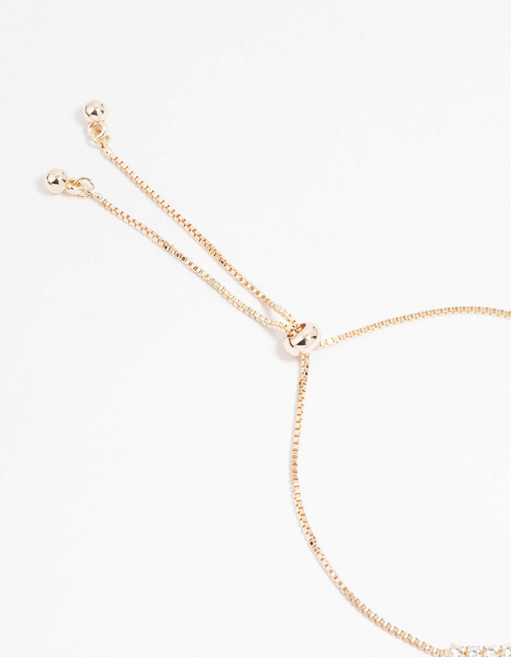 Rose Gold Plated Cubic Zirconia Bow Outline Toggle Bracelet