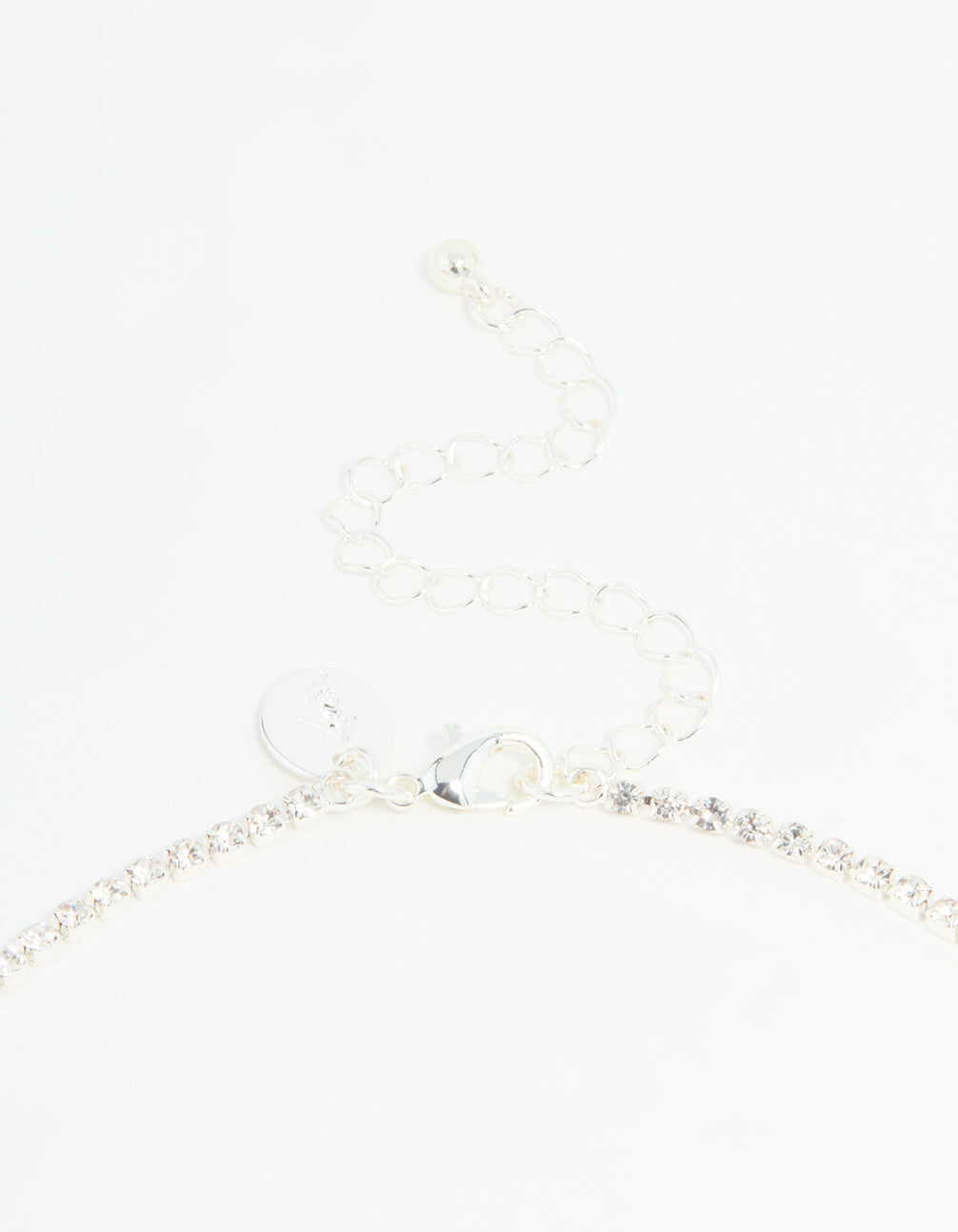 Silver Diamante Marquise Zigzag V Necklace & Earring Set
