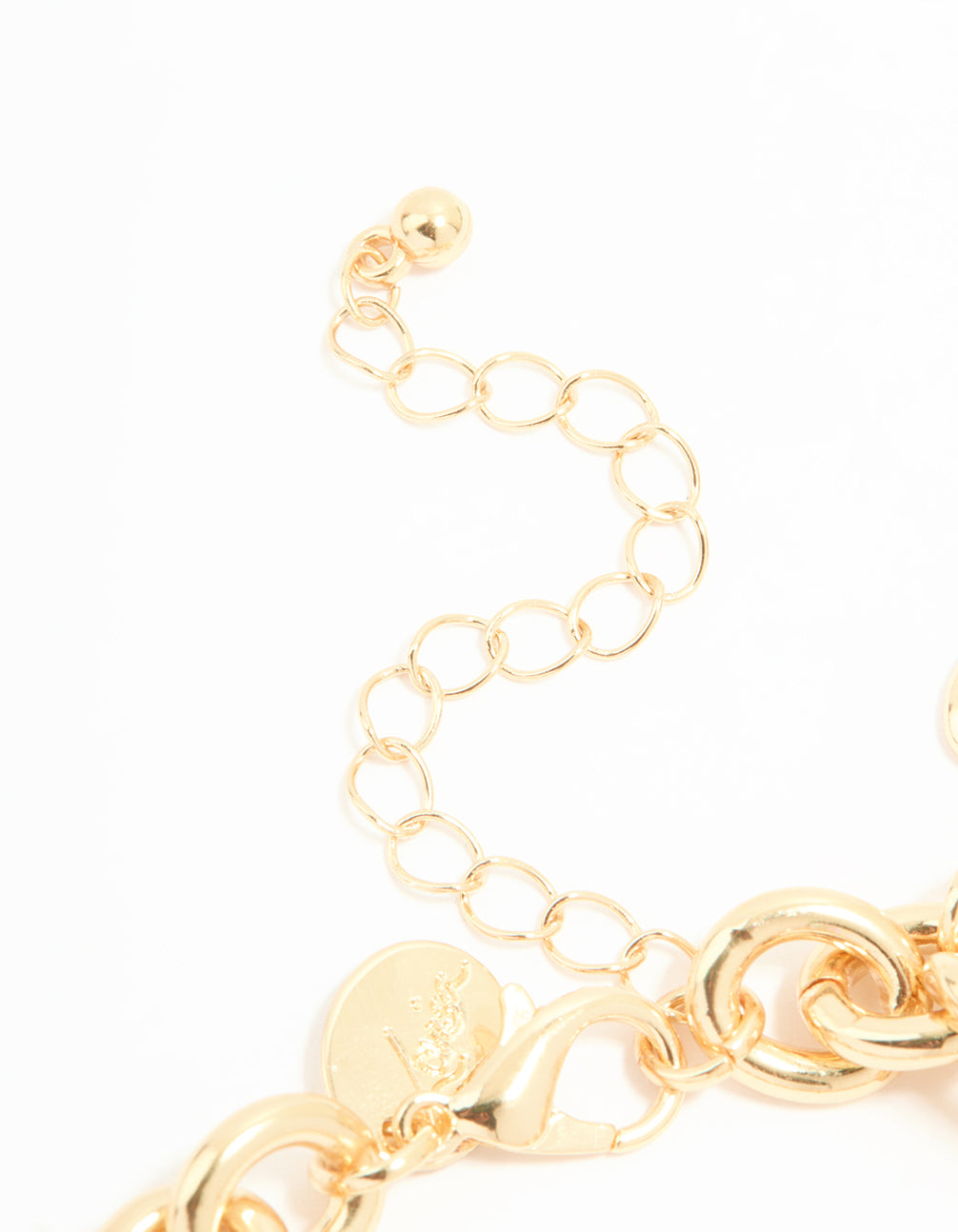 Gold Watch & Cross Charm Bracelet