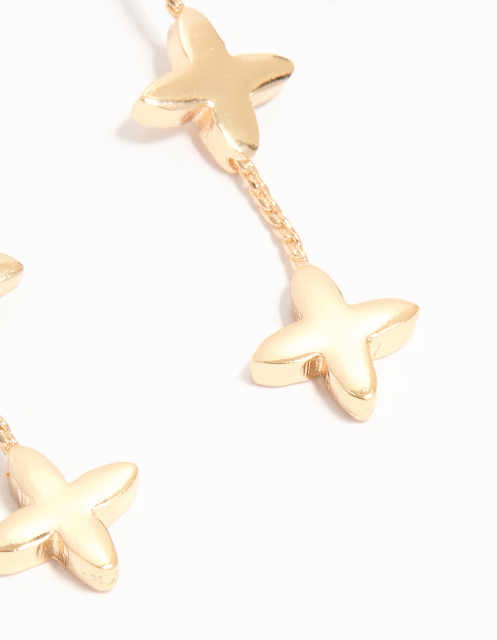 Gold Chain Flower Drop Earrings