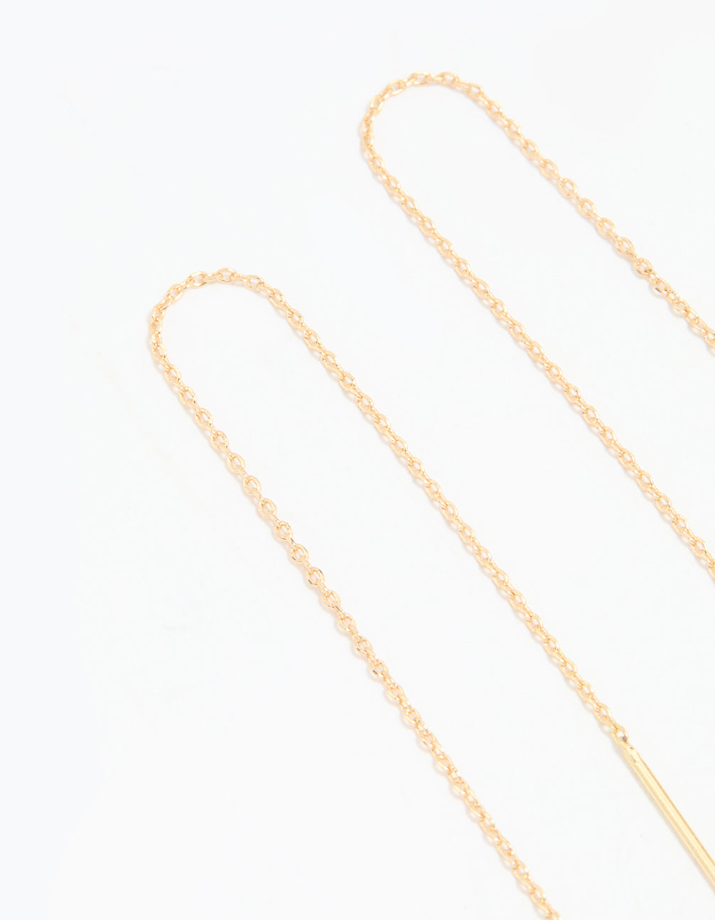 Gold Cubic Zirconia Cross Threader Earrings