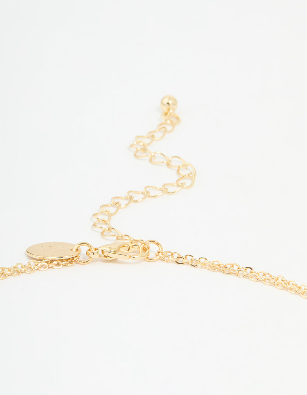 Gold Plated Flower & Cross Layered Necklace