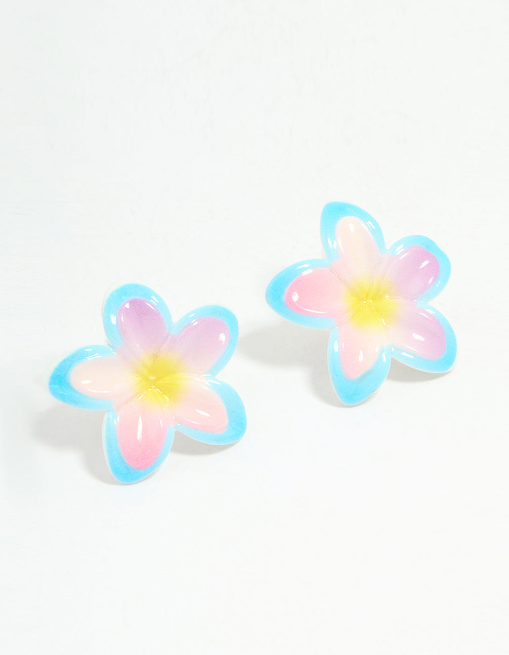 Pastel Acrylic Frangipani Stud Earrings