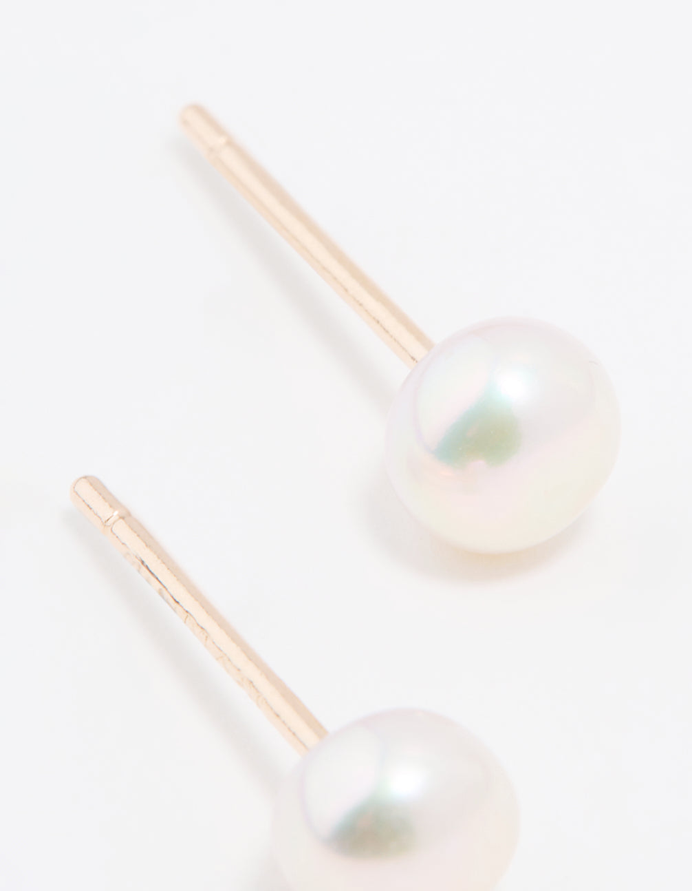 Rose Gold Plated Sterling Silver Freshwater Pearl Stud Earrings