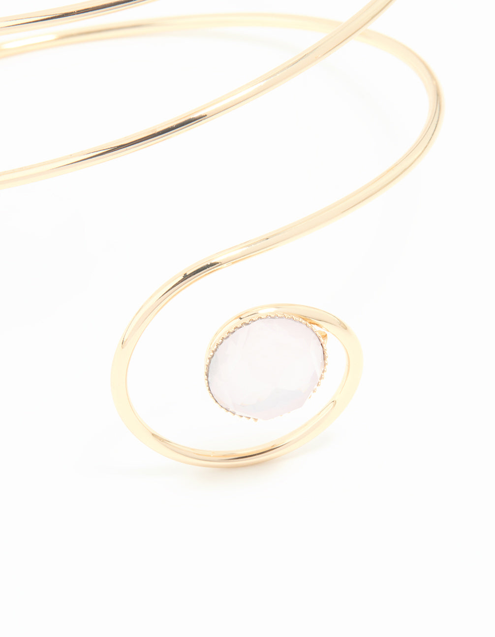 Gold Clear Gem Swirl Arm Cuff