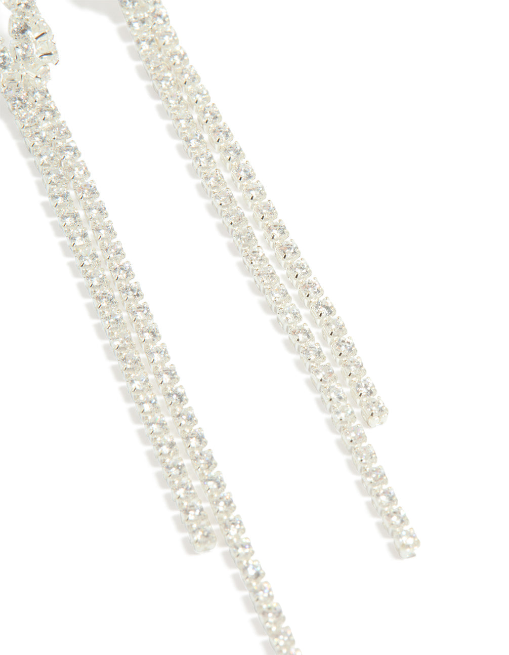 Silver Cubic Zirconia Knot Drop Earrings