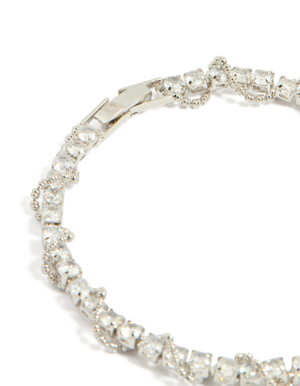 Silver Cubic Zirconia Twine Tennis Bracelet