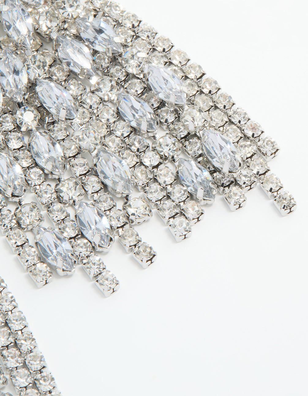 Silver Diamante Chain Drop Earrings