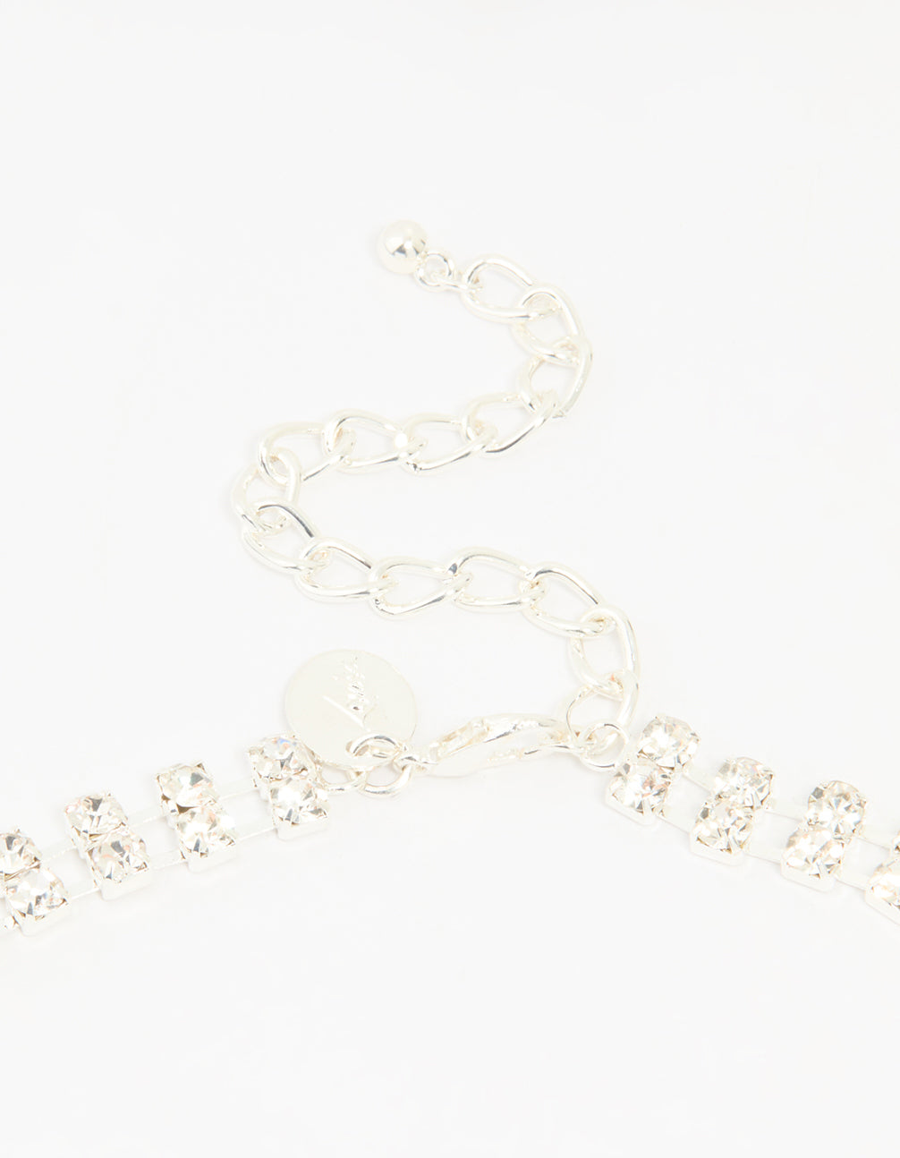Silver Diamante Statement V-Necklace