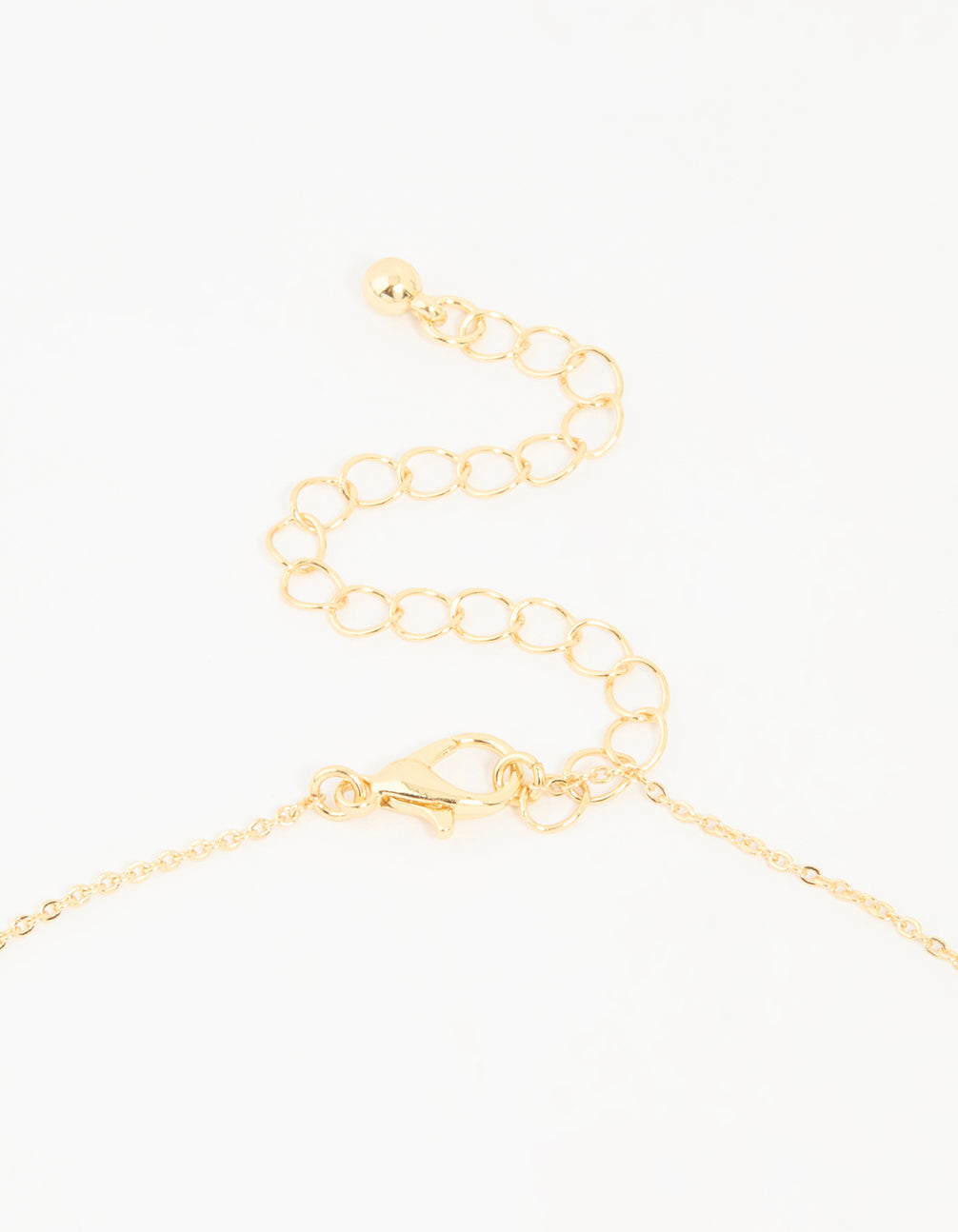 Gold Plated Cubic Zirconia Black Outline Flower Y-Necklace