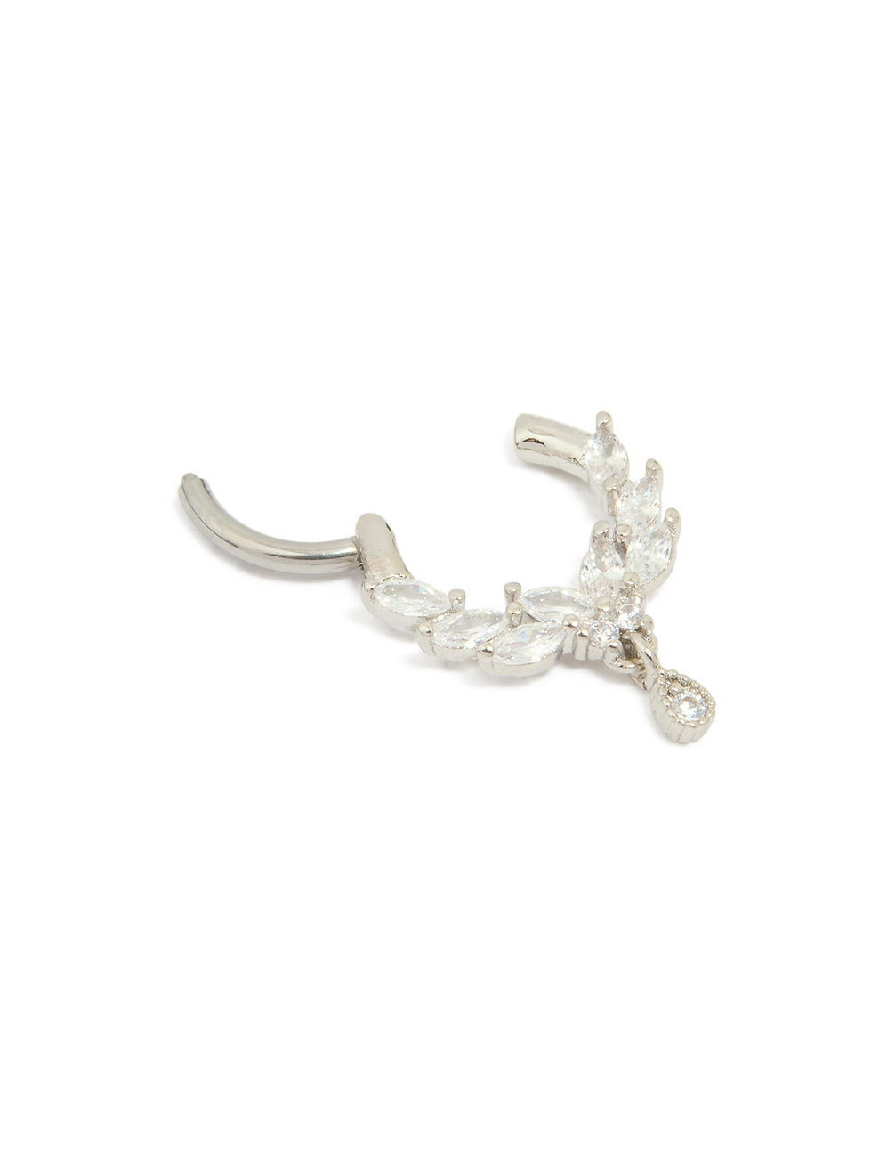 Surgical Steel Cubic Zirconia Marquise Clicker Ring