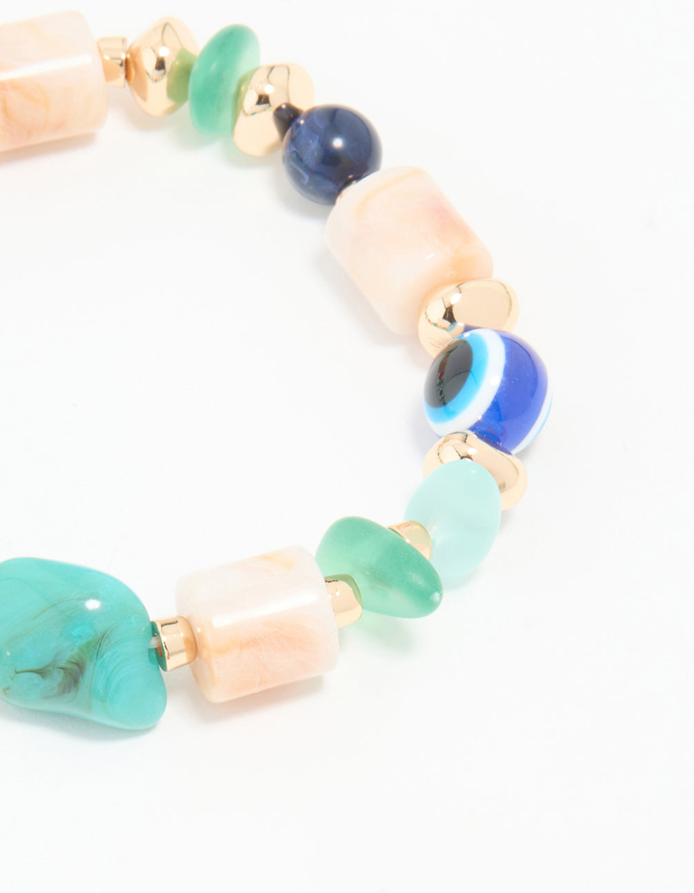 Multicoloured Acrylic Beaded Stretch Bracelets 3-Pack