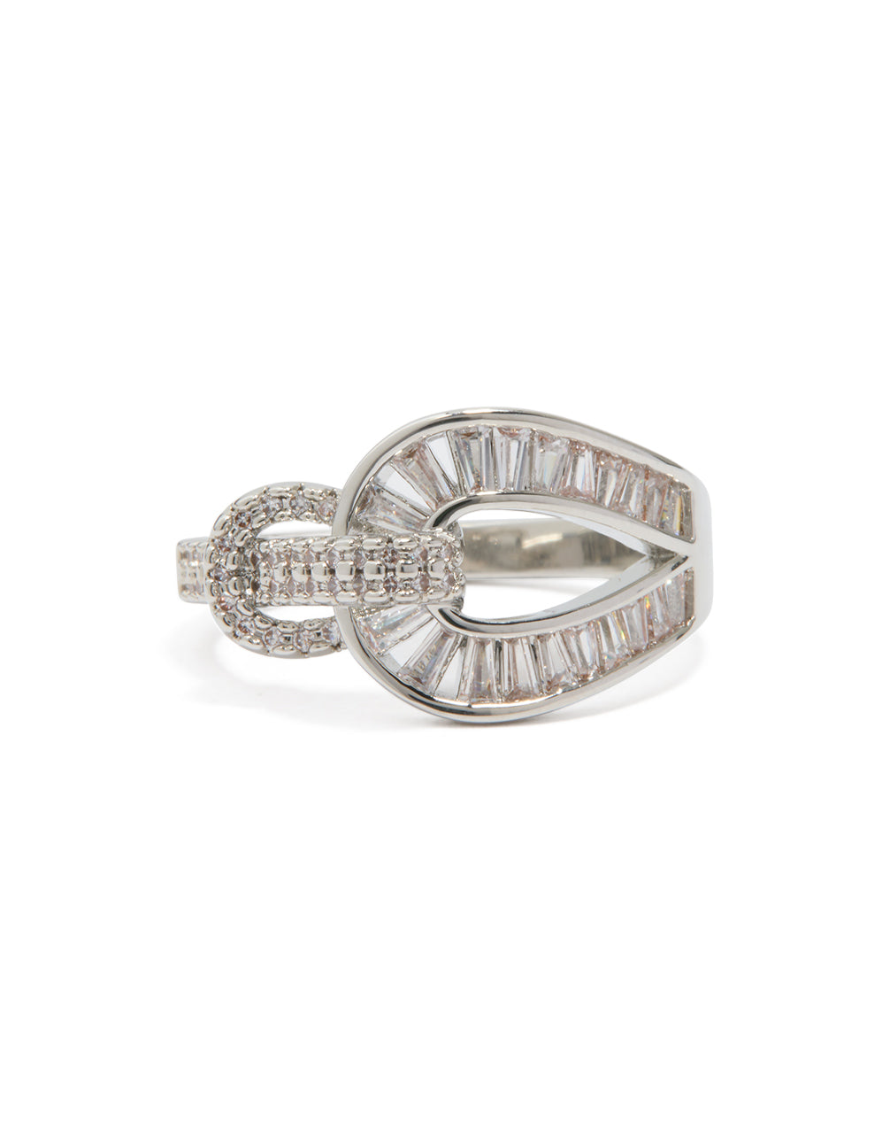 Silver Cubic Zirconia Knot Ring